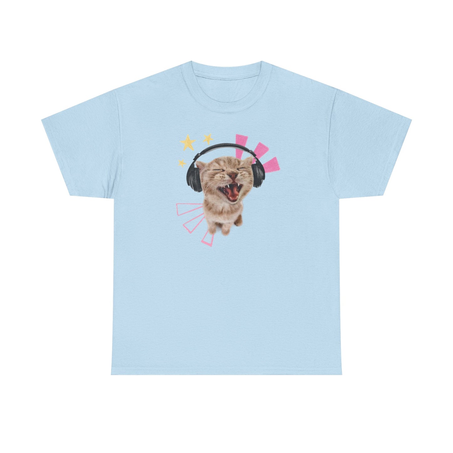 Cat with Headphones Tee