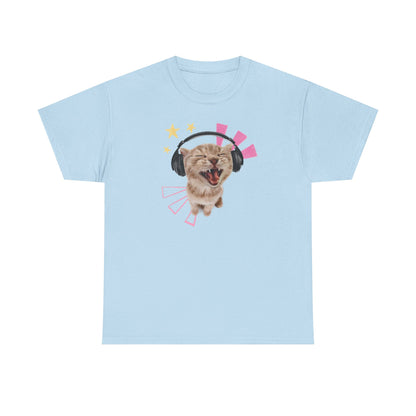 Cat with Headphones Tee