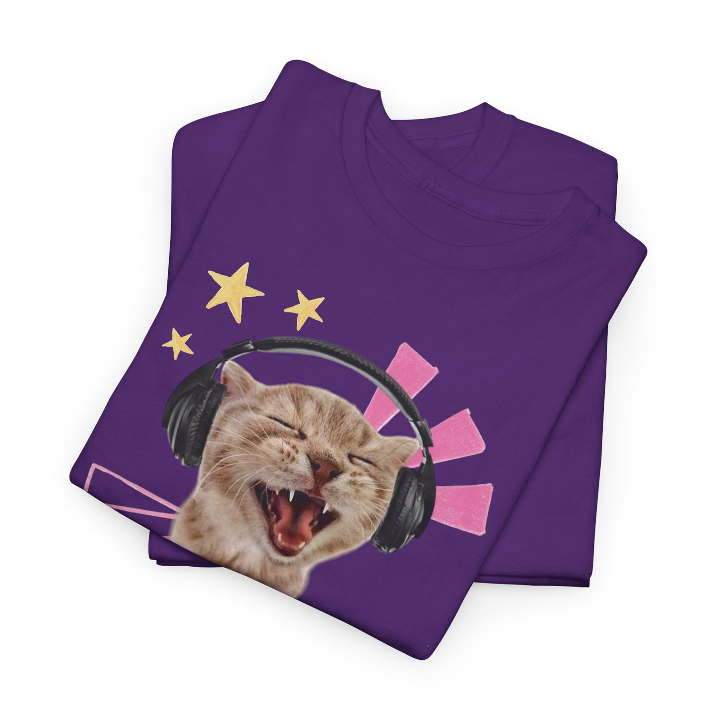Cat with Headphones Tee
