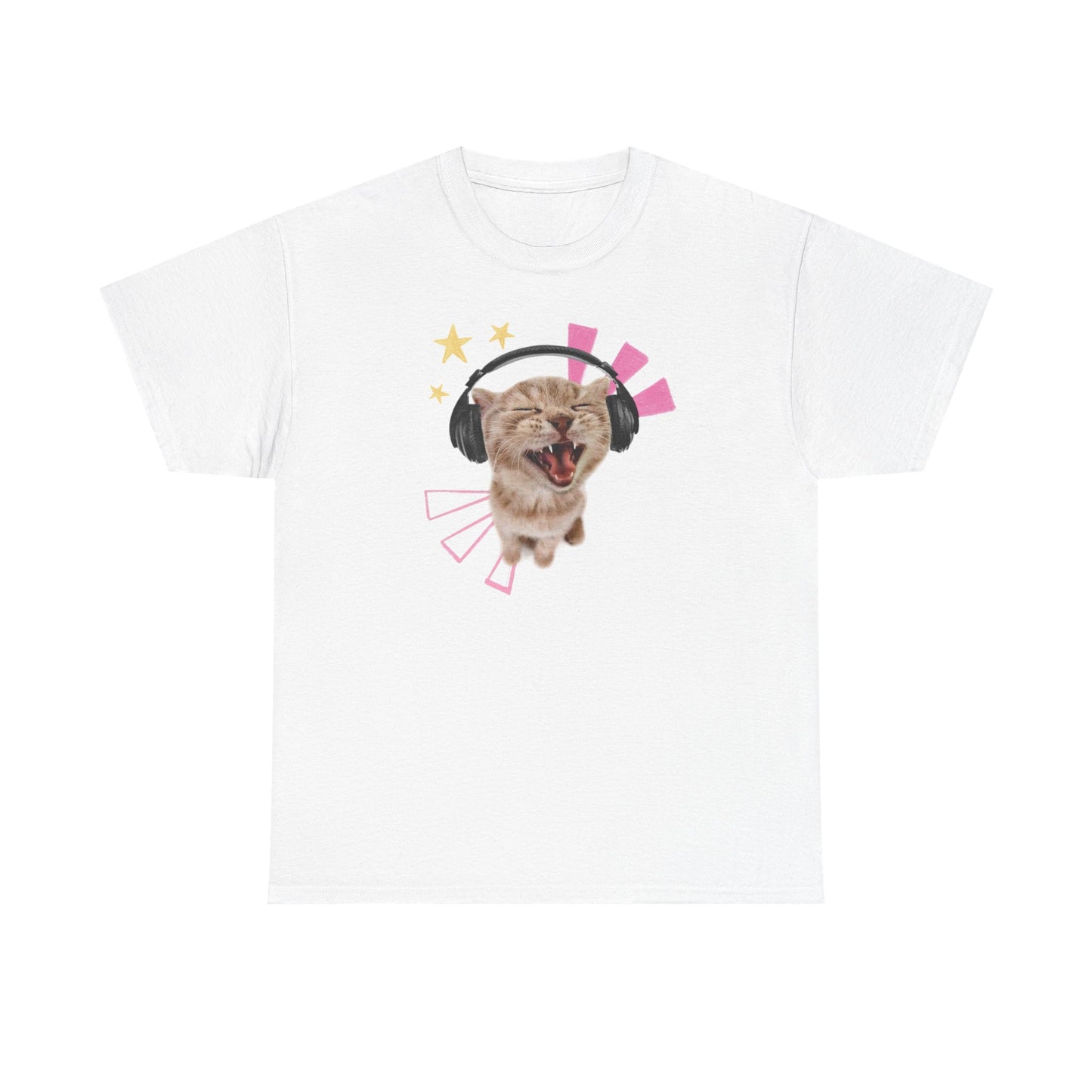 Cat with Headphones Tee