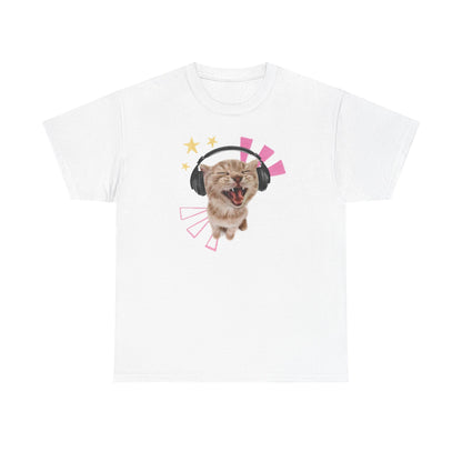 Cat with Headphones Tee
