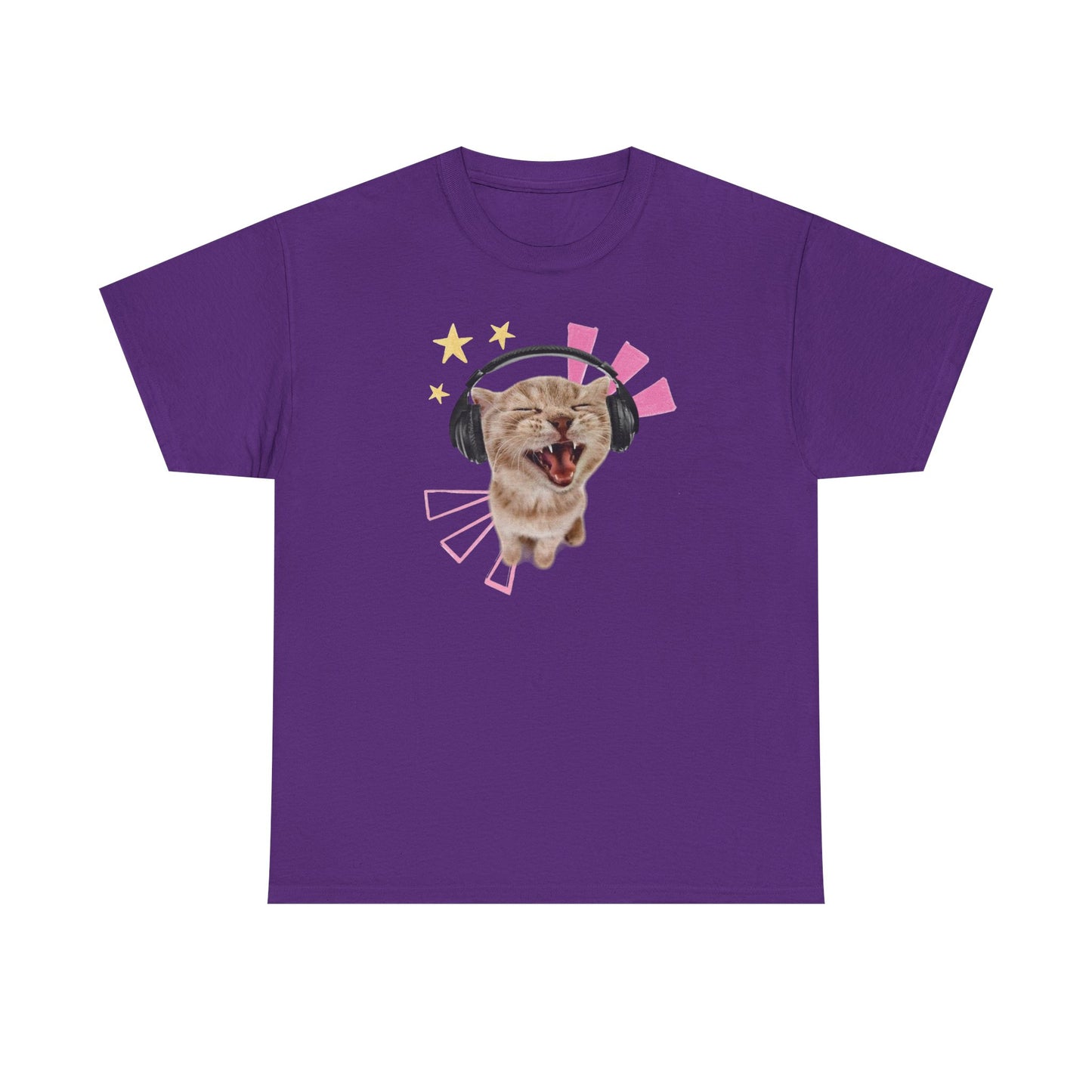 Cat with Headphones Tee