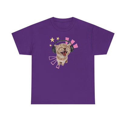 Cat with Headphones Tee