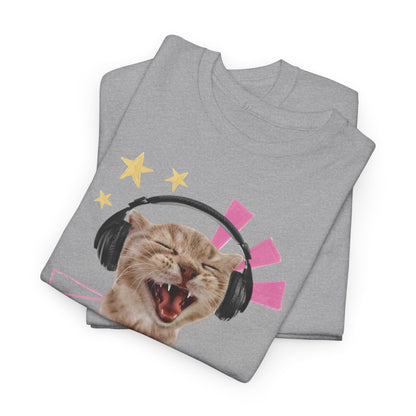 Cat with Headphones Tee