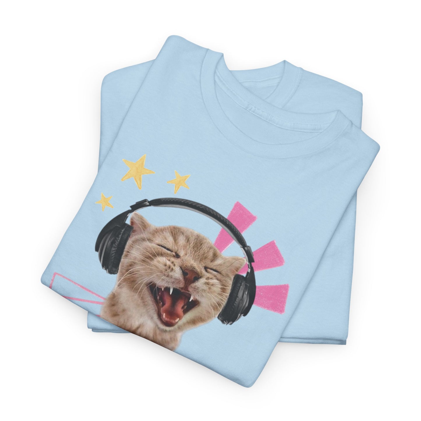 Cat with Headphones Tee